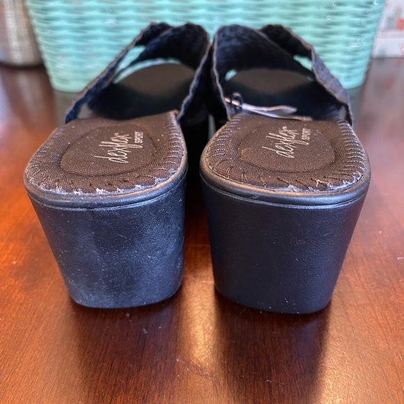 NWT Dexflex Sport Women's Wind Vent Black Wedge Sandals - Picture 6 of 8